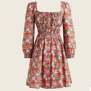 J Crew Liberty Cinched-waist cotton poplin dress